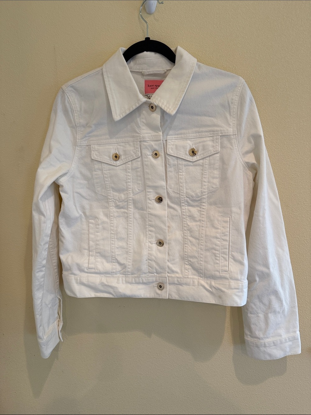 kate spade White Denim Jacket with Button Front